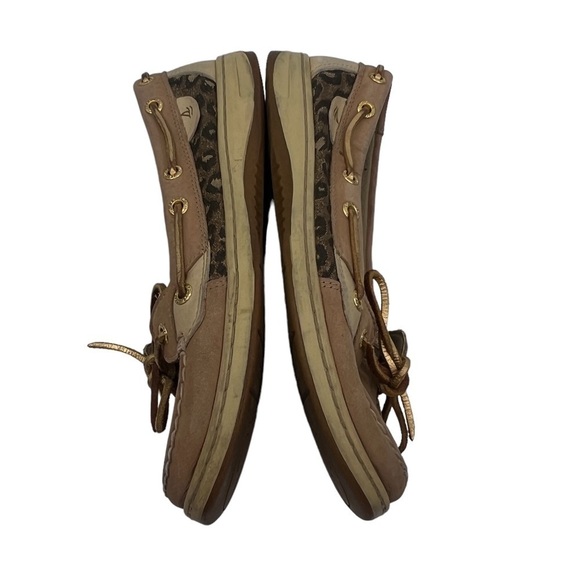 Sperry Top Sider Brown Angelfish Leopard Jacquard Boat Shoe Size 7.5 Women's - Picture 7 of 9